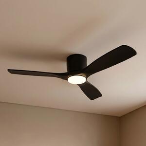 Lucande Ventilator de tavan inteligent cu LED Moneno, negru, DC, Tuya, reglabil, Negru, Camera de zi / sufragerie, Metal, Modern
