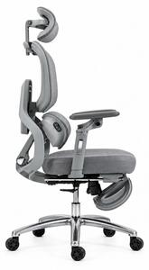 VIGOCHAIR ULTRA PRO FOAM SEAT Scaun ergonomic, spatar reglare verticala, suport lombar cu masaj si incalzire, sezut translatie, cotiere 6D, suport picioare, Gri