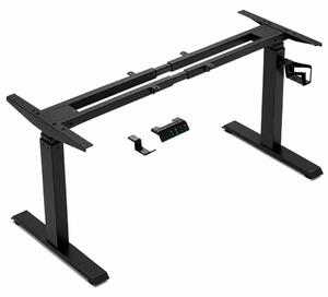 VARYON D16 – Cadru electric pentru birou, reglabil pe înălțime 72-117 cm și lățime 97-145 cm, 2 motoare, 3 memorii, sistem anti-coliziune, 150 kg, Negru