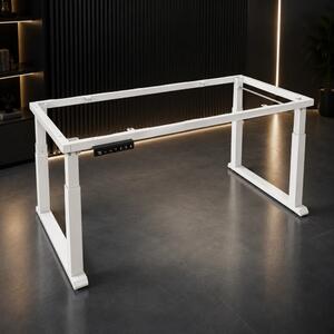 ELEVON ST01 - Cadru electric reglabil pentru birou, 2 motoare, înălțime reglabilă 70–114 cm, structură extensibilă 112–165 cm, 4 memorii, senzor anti-coliziune, funcționare silențioasă, Alb