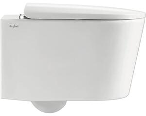 Vas WC suspendat Jungborn ONE rimless cu tehnica Turbo Flush, incl. capac WC, alb