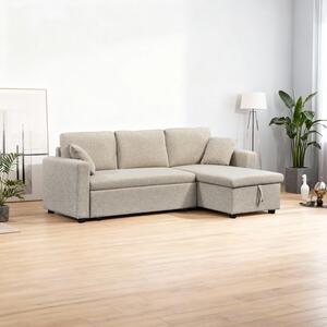 Coltar extensibil pe dreapta cu spatiu de depozitare, Kamore, Bej, 146x223x85 cm