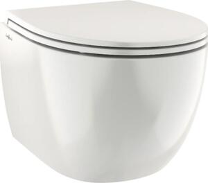 Vas WC suspendat Jungborn TWO, incl. capac WC, fără margine de clătire, tehnologie Turbo Flush, alb
