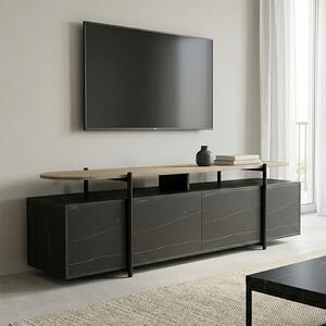 Comoda TV, Medousa, Negru, 35.5x160x50 cm