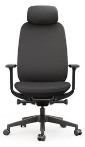Scaun Ergonomic Premium, Mecanism Italian DONATI, Tetieră Reglabilă, Suport Lombar Ajustabil, Cotiere 4D, Șezut cu Translație, Negru
