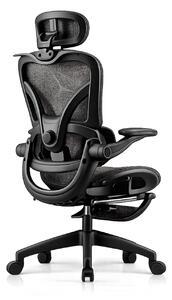 RESIGILAT- ErgoVision Pro – Scaun Ergonomic, Suport Lombar Reglabil, Umeras, Cotiere Rabatabile, Suport pentru Picioare, Mesh, Negru