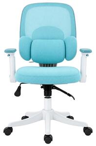 LUMBARIS 871– Scaun Ergonomic cu Suport Lombar Triplu Ajustabil, Cotiere Reglabile, Spătar Mesh, Înclinare 90°–135°, Albastru/Alb