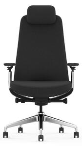 Scaun Ergonomic Premium cu Tetieră Reglabilă, Suport Lombar Ajustabil, Cotiere 3D, Mecanism Multifuncțional și Bază din Aluminiu, Negru