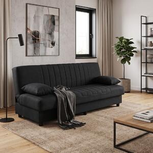 Canapea extensibila cu spatiu de depozitare Romina, Gri inchis, 180x75x85 cm