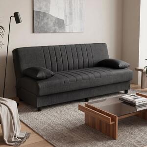 Canapea extensibila cu spatiu de depozitare Romina, Gri, 180x75x85 cm