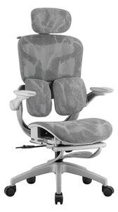 AEROMAX SLIDING Scaun ergonomic, Sezut Translatie, Cotiere Rabatabile, Tetiera 3D, Suport lombar dublu ajustabil, Suport picioare, Umeras, Full Mesh, Gri