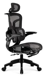 AEROMAX SLIDING Scaun ergonomic, Sezut Translatie, Cotiere Rabatabile, Tetiera 3D, Suport lombar dublu ajustabil, Suport picioare, Umeras, Full Mesh, Negru