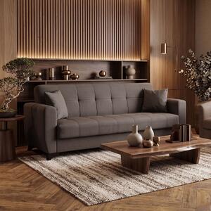 Canapea extensibila cu spatiu de depozitare Modesto, Maro, 215x75x85 cm