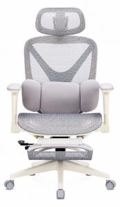 DeluxStar YX-977 NEXOR PRO MESH – Scaun Ergonomic cu Suport Lombar 3D, Tetieră 3D, Cotiere 4D, Șezut Glisant, Înclinare 140°, Suport pentru Picioare, Mesh, Gri