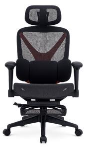 DeluxStar YX-977 NEXOR PRO MESH – Scaun Ergonomic cu Suport Lombar 3D, Tetieră 3D, Cotiere 4D, Șezut Glisant, Înclinare 140°, Suport pentru Picioare, Mesh, Negru