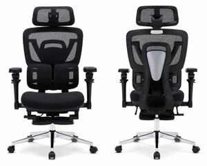 AERONIX SG630 FOAM SEAT Black – Scaun ergonomic premium FOAM SEAT, Cotiere 7D, Suport Lombar Dublu, Șezut Translație, Mecanism multifunctional inclinare/blocare, Suport pentru picioare