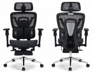 AERONIX SG630 MESH Black – Scaun ergonomic premium Full Mesh, Cotiere 7D, Suport Lombar Dublu, Șezut Translație, Mecanism multifunctional inclinare/blocare, Suport pentru picioare
