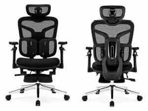 DeluxStar T9 FOAM Premium – Scaun ergonomic, Cotiere 6D, Suport Lombar Adaptiv, Spătar Reglabil pe Înaltime în 5 pozitii, Mecanism Înclinare/Blocare, Șezut buretat, Negru