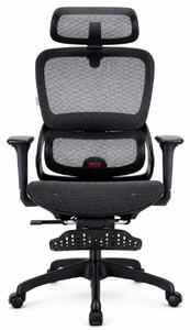 Scaun ergonomic SIHOO B100, Suport lombar dinamic cu ajustare automata, Cotiere 4D, Tetiera 3D, Mecanism multifunctional inclinare/blocare in 3 pozitii, Suport picioare, Mesh, Negru
