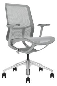 EMILY GREY – Scaun ergonomic premium, Mesh respirabil 4D, înclinare cu blocare, înălțime reglabila, cadru din nylon, bază din aluminiu, Gri