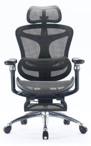 Scaun Ergonomic SIHOO C300, Suport Lombar Inteligent, Tetieră 3D, Cotiere 5D, Șezut Glisant, Spătar Reglabil pe Înălțime, Suport pentru Picioare, Mesh, Negru