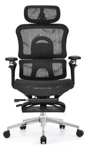 Scaun Ergonomic Premium ErgoFlex UltraMesh 5D cu Suport Lombar, Spătar Reglabil pe Înălțime, Șezut Translație, Reclinabil, Negru