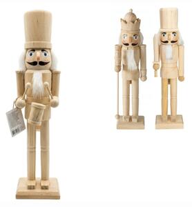 Craciunel din lemn ROYAL GUARD 38 cm, lemn natural