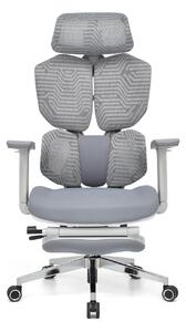 Scaun Ergonomic ProMesh X4D – Tetieră 4D, Suport Lombar Reglabil, Cotiere 4D, Sezut Translatie, Reclinare, Suport Picioare, Mesh, Gri