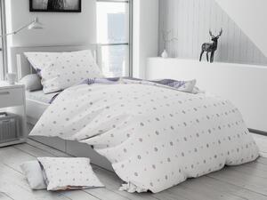 Lenjerie de pat din bumbac flanelat Culoare Alb, TERN + husa de perna 40x50 cm Gratuit