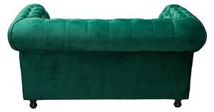 Canapea CHESTERFIELD fixa, 2 locuri, cu arcuri, verde, 168x90x80 cm