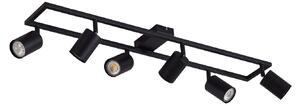 Plafoniere Lindby, Bravius, reglabil, Negru, Camera de zi, Metal, Modern