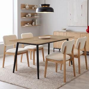 Masa dining Loza, Negru, 80x140x73 cm