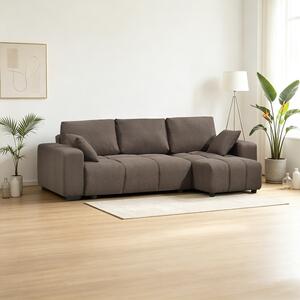 Coltar extensibil cu spatiu de depozitare Belda, Maro inchis, 138x246x82 cm