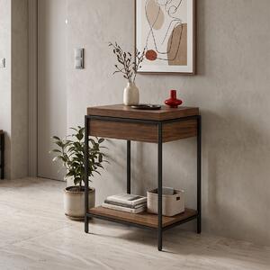 Consola cu spatiu de depozitare Odar, Nuc, 63x63x80 cm