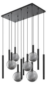 Lustră Pendul Lucande, Lumavia, reglabil, Negru, Sala de mese, Sticlă, Modern