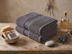 Prosop EMBORIA 50x100 cm, gri inchis, 100% bumbac