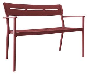 Banca pentru doua persoane Cadrin, Burgundy, 60x117x83 cm