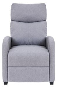 Fotoliu de relaxare, Spatar Rabatabil Înclinare 135°, Suport picioare extensibil, Material textil, Gri Barrel-83