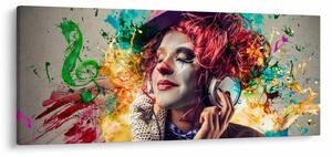 Tablou - Artista cu căști (120x50 cm)