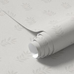 Tapet Ramuri mici, cu frunze, pe fundal gri, Tapet unic, a01281 : Uwalls.ro