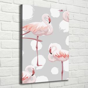 Tablou canvas Flamingos și puncte