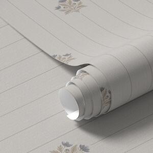 Tapet Ornamente florale delicate și dungi verticale, Tapet unic, a01282 : Uwalls.ro