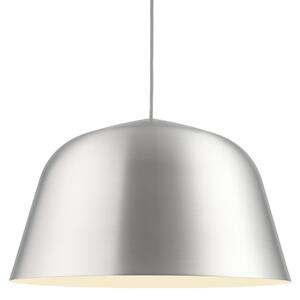 Lustră Pendul Muuto, reglabil, Gri, Camera de zi, Aluminiu, Design