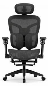 AEROMAX PRO SLIDING Scaun ergonomic, Sezut Translatie, cotiere 6D, Tetiera 3D, Suport lombar dublu ajustabil, Suport picioare, Umeras, Full Mesh, Negru