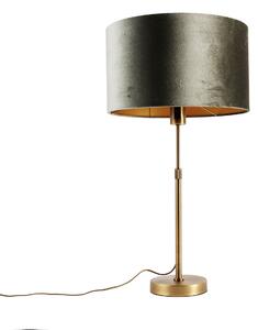 Lampă de masă bronz cu abajur de catifea verde 35cm - Parte