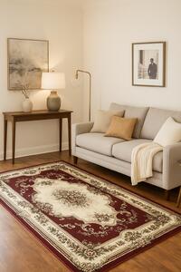 Covor Clasic Sufragerie, Model Lotos 574 210, Rosu Rosu, Dreptunghi, 80x200