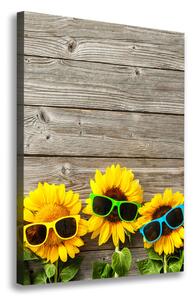 Tablouri tipărite pe pânză Sunflowers ochelari