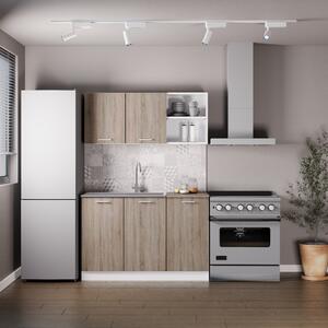 Set haaus Ara, Stejar Sonoma Inchis/Alb, L 120 cm