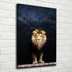 Pictură pe pânză Leul pe fondul de stele
