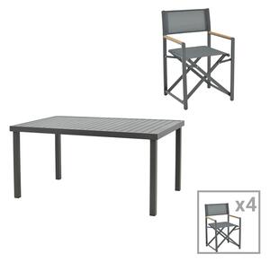 Set masa si scaune 5 buc de gradina Mabu-Kliton Pako World Antracit 150x80x74 cm